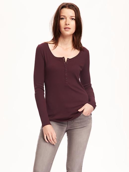 Old Navy Rib Knit Henley For Women - A Plum Job