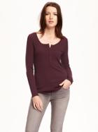 Old Navy Rib Knit Henley For Women - A Plum Job