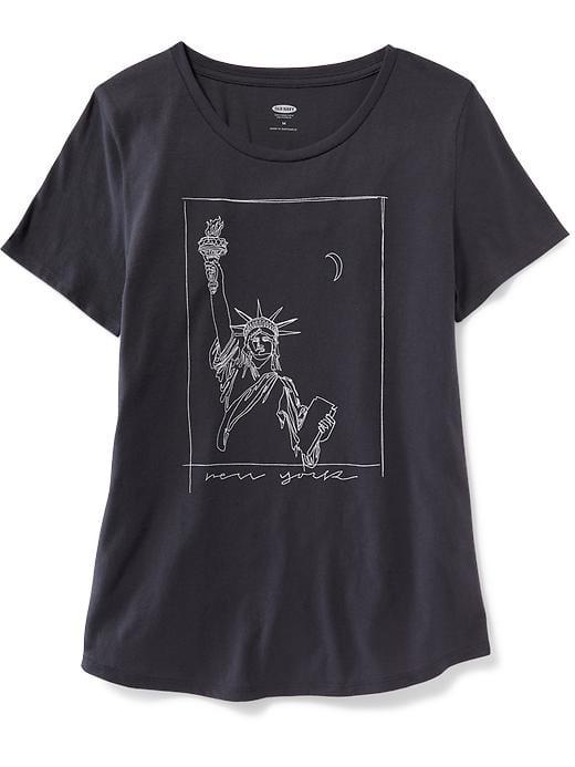 Old Navy New York Graphic Tee For Women - Coal Smoke