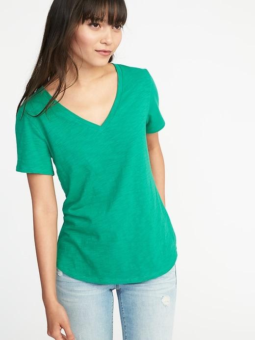 Old Navy Womens Everywear Slub-knit Tee For Women Phosphor Green Size L