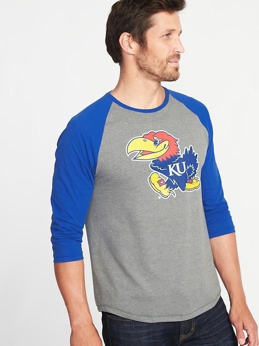Old Navy Mens College-team Raglan-sleeve Tee For Men University Of Kansas Size Xxl