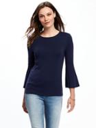 Old Navy Semi Fitted Bell Sleeve Top For Women - Lost At Sea Navy