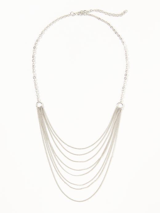 Old Navy Layered Chain Necklace For Women - Silver