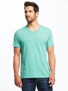 Old Navy Soft Washed Slub Knit V Neck Tee For Men - Soothing Sea