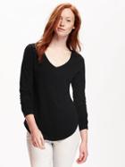 Old Navy Relaxed Jersey Tee For Women - Black