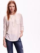 Old Navy Oversized Rounded Hem Top Size L Tall - Beech Stone