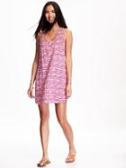 Old Navy Printed Twist Back Shift For Women - Pink Print