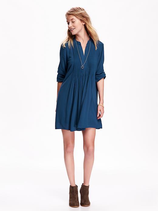 Old Navy Long Sleeve Shift Dress Size L Tall - Blue Void