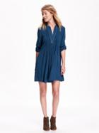 Old Navy Long Sleeve Shift Dress Size L Tall - Blue Void