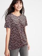 Old Navy Womens Velvet Floral Top For Women Purple Floral Size Xs