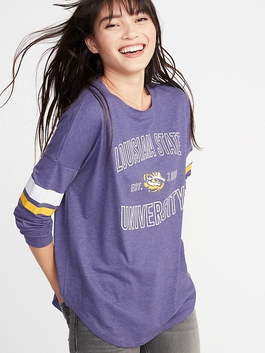 Old Navy Womens College-team Graphic Drop-shoulder Tee For Women Lsu Size L
