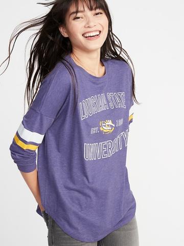 Old Navy Womens College-team Graphic Drop-shoulder Tee For Women Lsu Size L