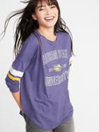 Old Navy Womens College-team Graphic Drop-shoulder Tee For Women Lsu Size L