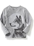 Old Navy Long Sleeve Graphic Tee - Rock Solid