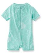 Old Navy Floral One Piece Rashguard - Aqua Zone Polyester
