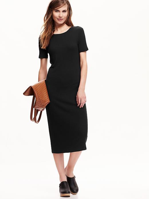 Old Navy Womens Jersey Midi Dress Size L Tall - Black