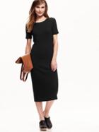 Old Navy Womens Jersey Midi Dress Size L Tall - Black