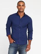 Old Navy Mens Slim-fit Built-in Flex Everyday Oxford Shirt For Men Navy Blue Size L