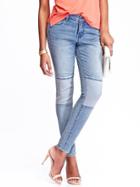 Old Navy Womens The Rockstar Mid Rise Knee Panel Jeans Size 0 Regular - Berkin