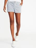 Old Navy Womens Mid-rise Everyday Shorts For Women - 5 Inch Inseam Railroad Stripe - 5 Inch Inseam Railroad Stripe Size 4
