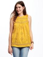 Old Navy Relaxed Lace Trim Sleeveless Top For Women - Feeling Corny