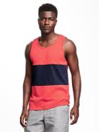 Old Navy Slub Knit Pieced Tank For Men - Scotty Red