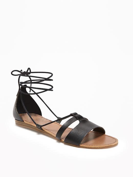 Old Navy Lace Up Sandals For Women - Black