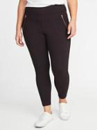 Old Navy Womens High-rise Plus-size Zip-pocket 7/8-length Street Leggings Sumptuous Purple Size 1x