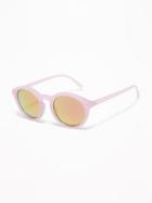Round Color-frame Sunglasses For Women