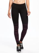 Old Navy Go Dry Mid Rise Textured Print Compression Tights For Women - Fuchsia Leaders
