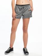 Old Navy Semi Fitted Go Dry Cool Mesh Shorts For Women 3 1/2 - Light Heather Gray