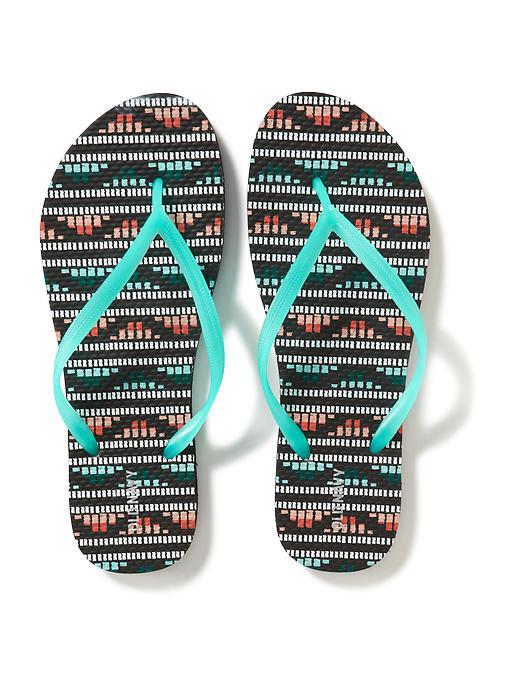 Old Navy Printed Flip Flops For Women - Tropical Vacation Nyln