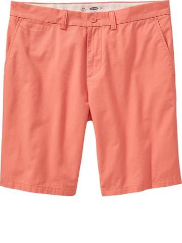 Old Navy Mens Slim Fit Twill Shorts 9 1/2" Size 28w - Coral Outrage