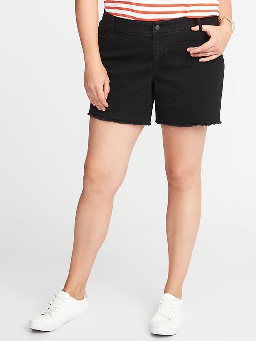 Old Navy Womens Plus-size Distressed Boyfriend Denim Cutoffs (5) Black Size 30