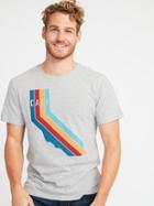 Old Navy Mens Soft-washed Cali Graphic Tee For Men On White Heather Size Xs