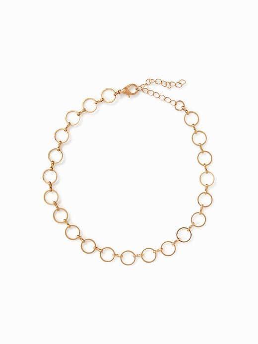 Old Navy Circle Link Choker Necklace For Women - Gold
