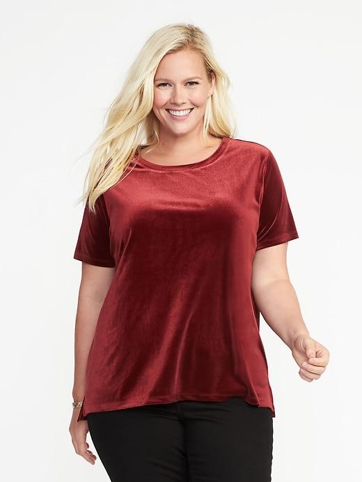 Old Navy Womens Plus-size Velvet Boyfriend Top Table Wine Size 2x