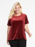 Old Navy Womens Plus-size Velvet Boyfriend Top Table Wine Size 2x