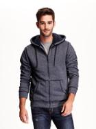 Old Navy Sherpa Lined Full Zip Hoodie Size M Tall - Ink Blue Heather