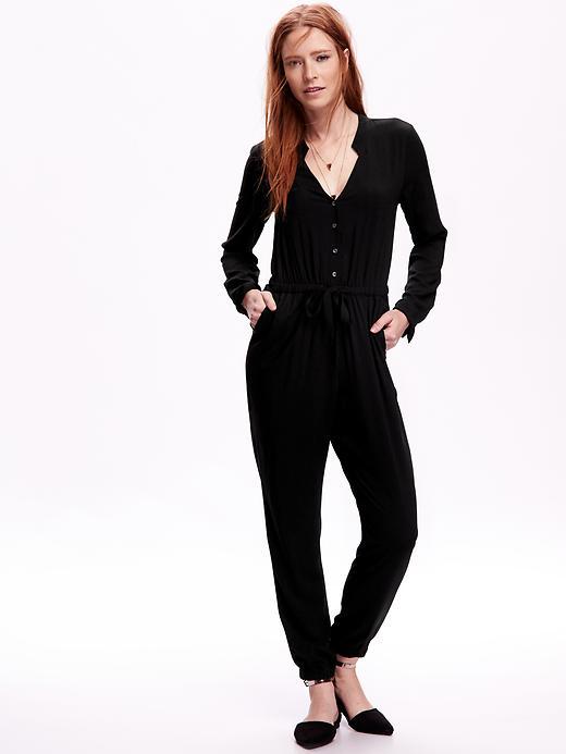 Old Navy Drawstring Jumpsuit Size L - Black