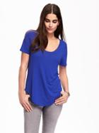 Old Navy Relaxed Curved Hem Tee For Women - Stunning Blue