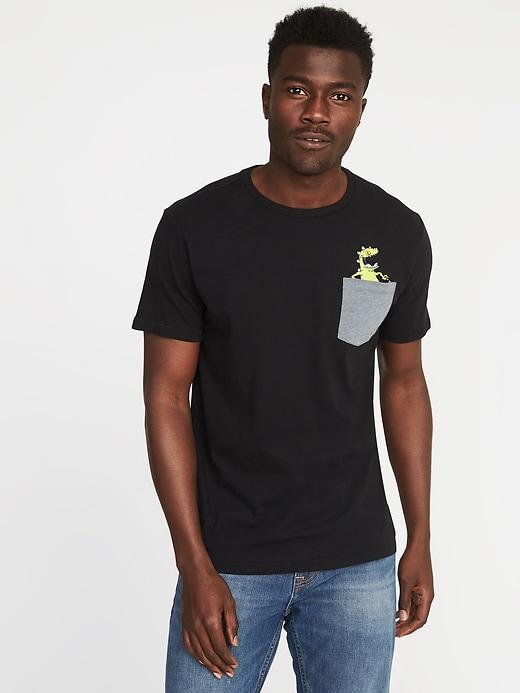 Old Navy Mens Rugrats Reptar Pocket Tee For Men Reptar Size Xxxl
