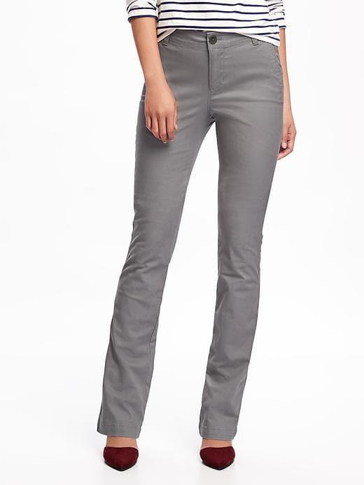 Old Navy Womens Mid-rise Boot-cut Khakis For Women Gray Stone Size 20