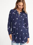 Old Navy Womens Relaxed Lightweight Tunic For Women Navy Floral Size Xs