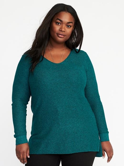 Old Navy Womens Relaxed Plus-size Textured Tunic Emerald Size 1x