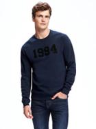 Old Navy Classic Graphic Crew Neck Sweatshirt For Men - In The Navy