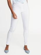 Mid-rise White Rockstar Pull-on Jeggings For Women