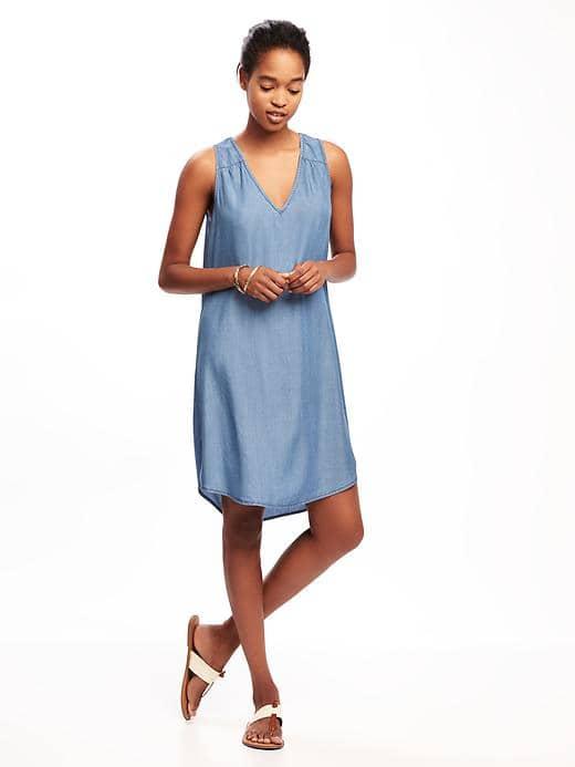 Old Navy Tencel Shift Dress For Women - Medium Wash