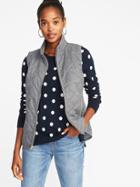 Old Navy Womens Textured Quilted Vest For Women Heather Gray Size S