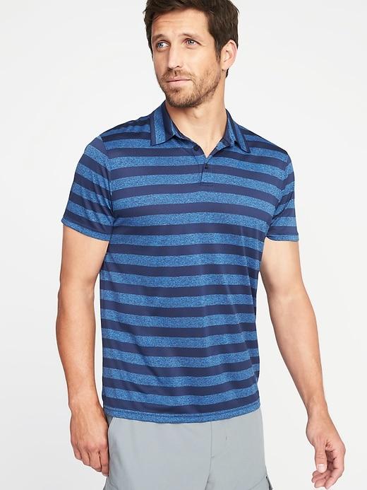 Old Navy Mens Go-dry Cool Performance Polo For Men Navy Stripe Size S